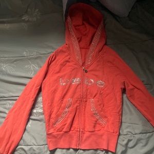 Bebe pink zip up sweater